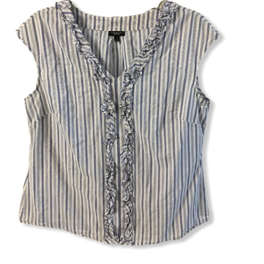 Talbots Women’s Sleeveless Top Ruffle Detail Size 14